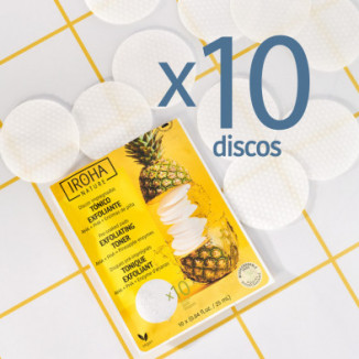 Discos tonificantes y exfoliantes con AHA, PHA y Enzimas de Piña 10uds Iroha Nature