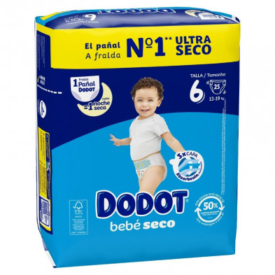 Dodot Bebé Seco Small Talla 6 25 Uds