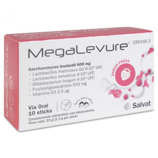 Megalevure Sabor Fresa 10sticks