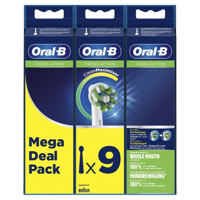 Recambio Cepillo Recargable Cross Action 9 ud Oral-B