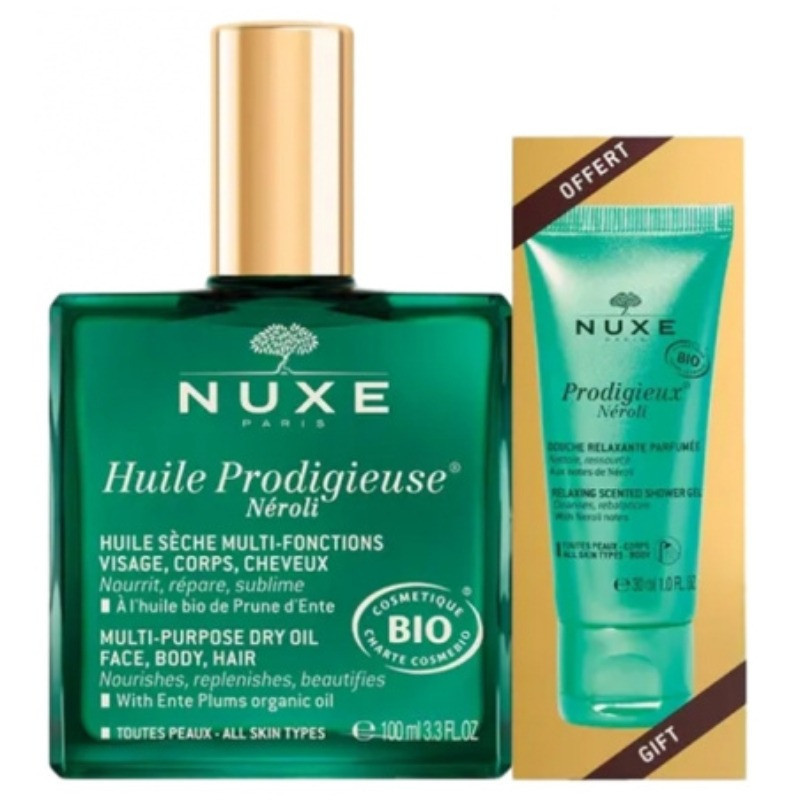 Huile Prodigieuse Néroli 100ml + Prodigieux Néroli Gel de Ducha Relajante 30ml Nuxe