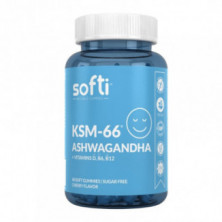 Ashwagandha KSM-66 Vitamins 60 Gummies Sabor Cereza Softi Wellness Gummies