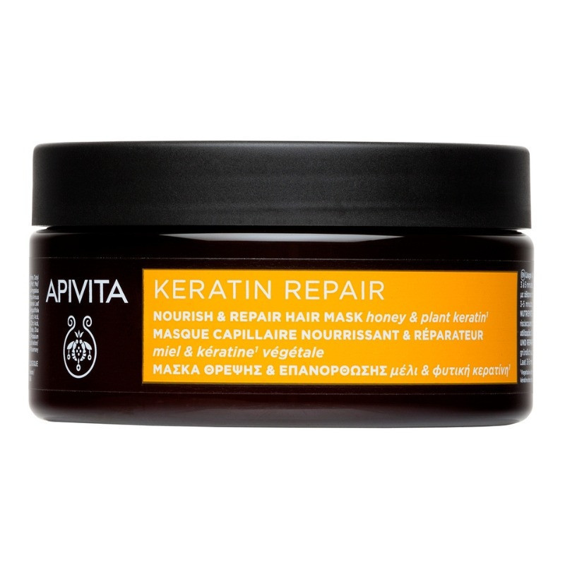 Mascarilla Capilar Keratin Repair Nutritiva & Reparadora Con Miel y Queratina Vegetal 200ml Apivita