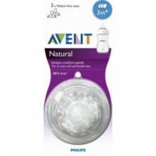 Tetina Natural Flujo Medio 2 Unidades Philips Avent