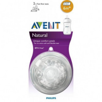 Tetina Natural Flujo Rapido 2 Unidades Philips Avent SCF044/27