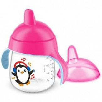 Vaso Pinguino Boquilla Dura Rosa 260 ml Philips Avent