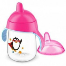 Vaso Pinguino Boquilla Dura Rosa 340 ml Philips Avent