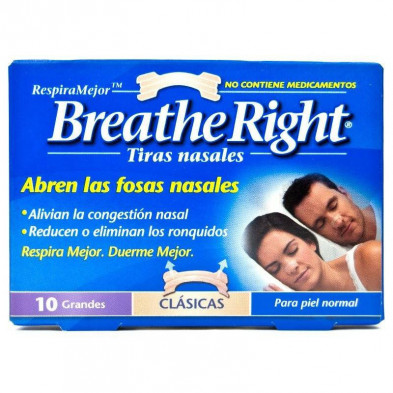 Rhinomer Breathe Right Tiras Nasales Clásicas 10 Grandes