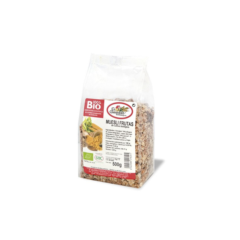 Muesli Frutas Biologico 500 gr El Granero