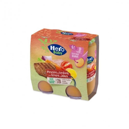 Menestra De Verduras Con Ternera Y Jamón 2X235G Hero Baby