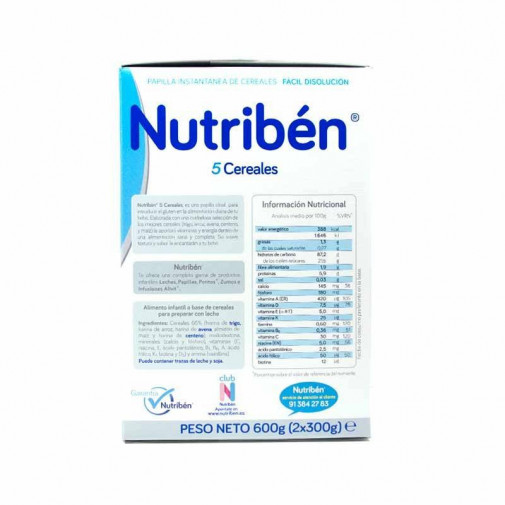 Nutriben 5 Cereales 600 G.