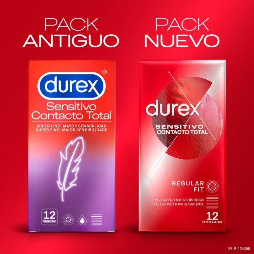 Durex Sensitivo Contacto Total 12 Preservativos