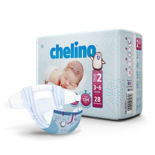 Pañales Chelino Talla 2 (3 6 Kg) Recién Nacido 28 Unidades