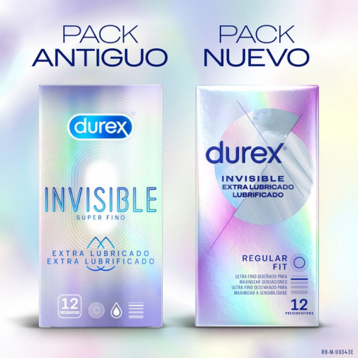 Durex Invisible Extra Lubricado 12 Preservativos