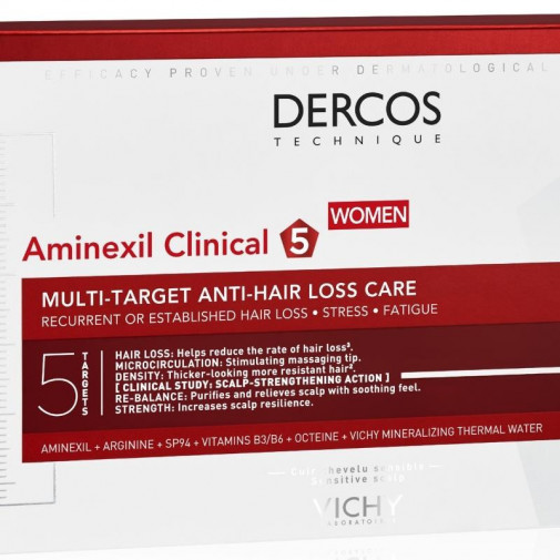 Vichy Dercos Aminexil Clinical 5 Mujer 21 Ampollas Gel