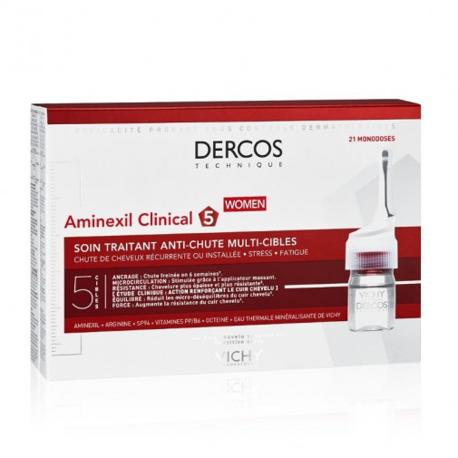 Vichy Dercos Aminexil Clinical 5 Mujer 21 Ampollas Gel