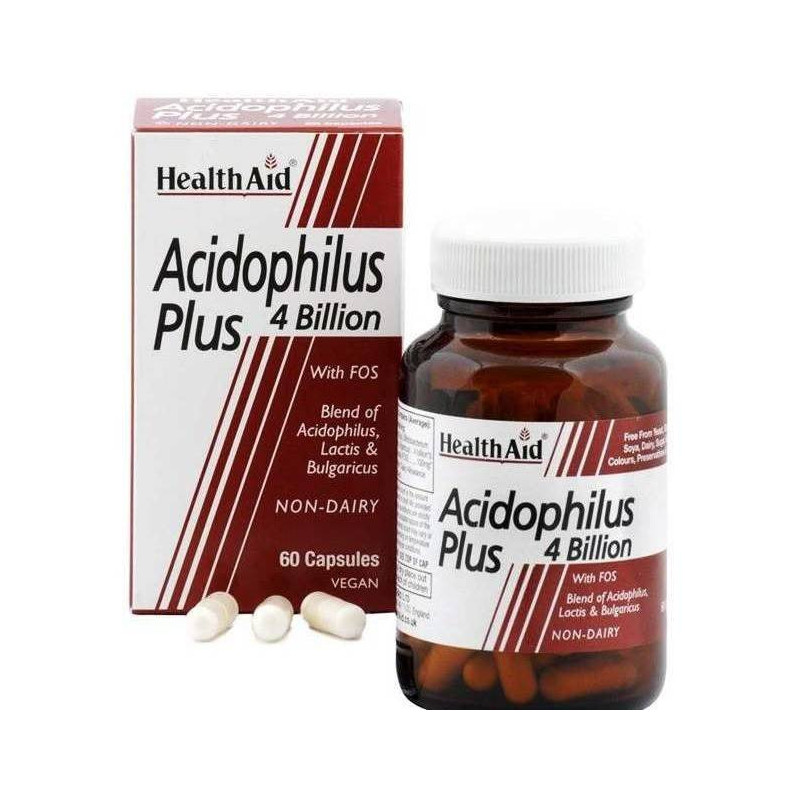 Acidophilus Plus 4 Billion 60 cápsulas Health Aid