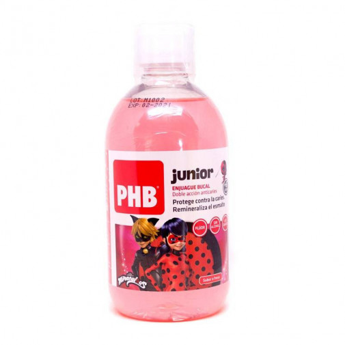 Phb Junior Enjuague Bucal Doble Acción Anticaries 500 Ml Ladybug