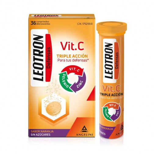 Leotron Vitamina C Triple Protección 36 Comprimidos Efervescentes