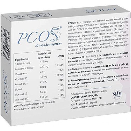 Pcos Ovarios Poliquísticos 30 Cápsulas Niam