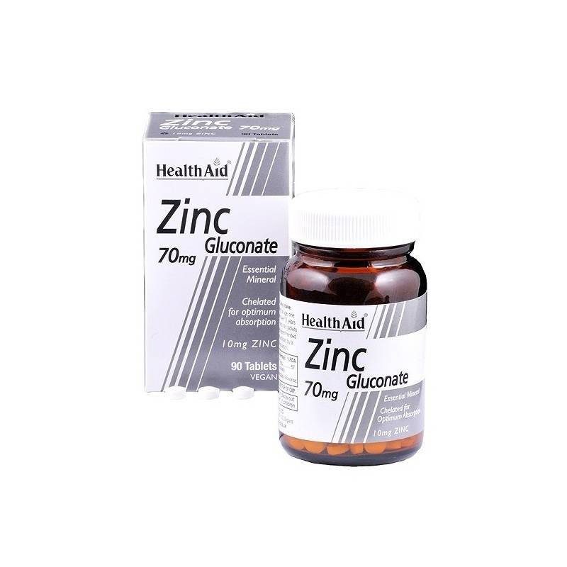 Gluconato Zinc 70 mg 90 Comprimidos Health Aid