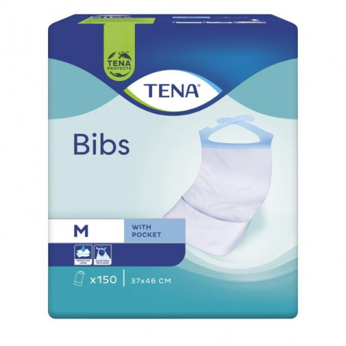 Baberos Desechables Talla M 150 Unidades Tena