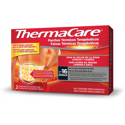 Parches Térmicos Thermacare Zona Lumbar Y Cadera 2 Unidades