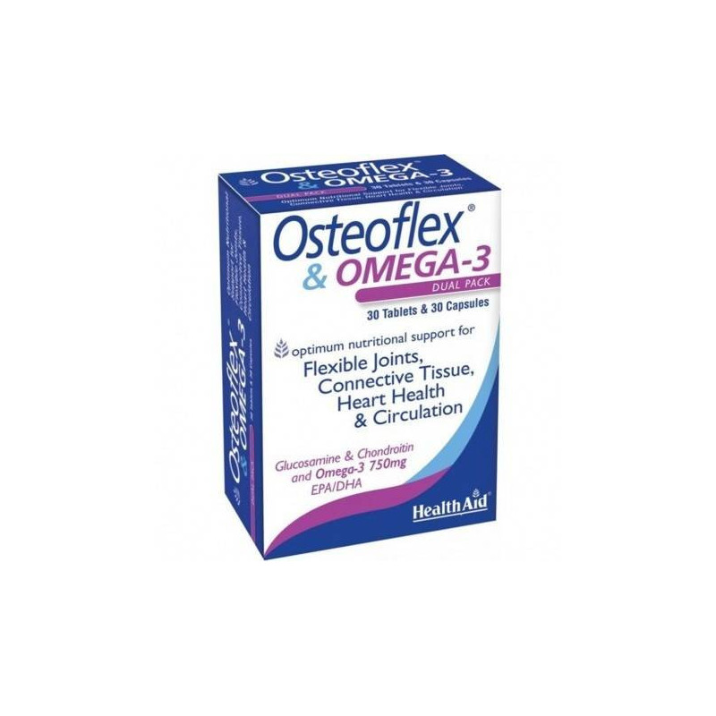 Osteoflex + Omega 3 30 Comprimidos + 30 Cápsulas Health Aid