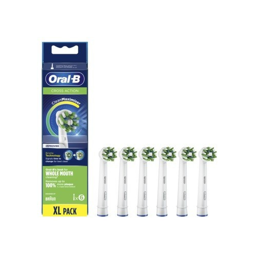 Oral B CrossAction Recambios 6 Unidades Con Tecnología CleanMaximiser