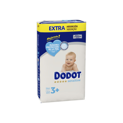 Pañales Dodot Sensitive Extra Talla 3 7 11Kg 60Uds