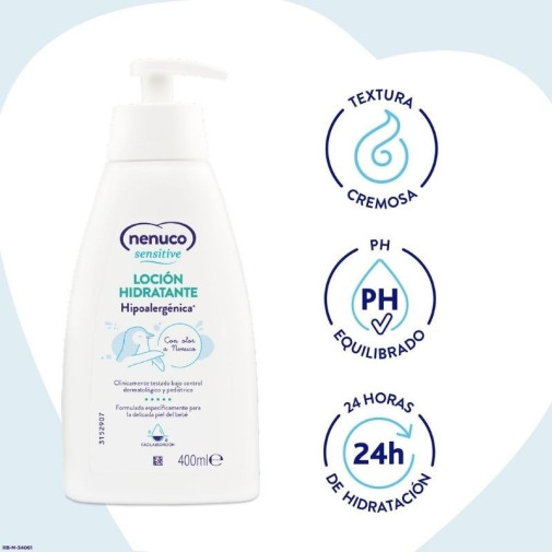 Nenuco Sensitive Loción Hidratante Hipoalergénica Para Bebé 400ml