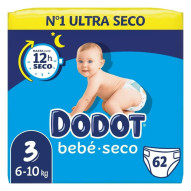 Dodot Pañal Bebé Seco Talla 3 (6-10 Kg) 62 Uds