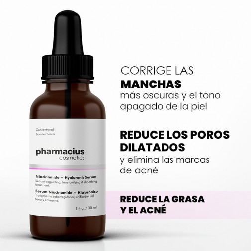 Sérum Concentrado Niacinamida + Ácido Hialurónico 30 Ml Pharmacius Cosmetics
