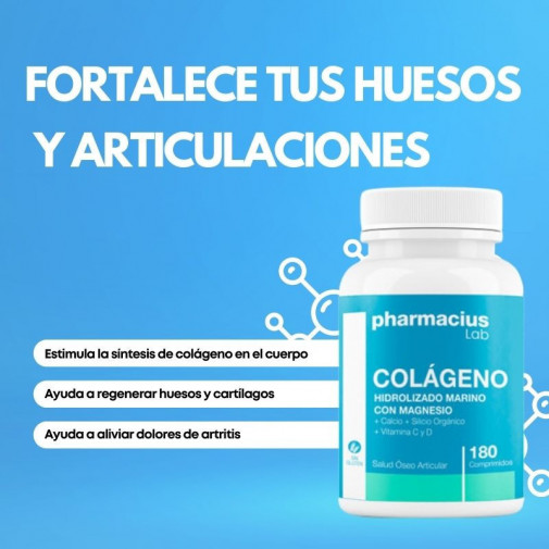 Colágeno Hidrolizado Marino Con Magnesio 180 Comprimidos Pharmacius Lab