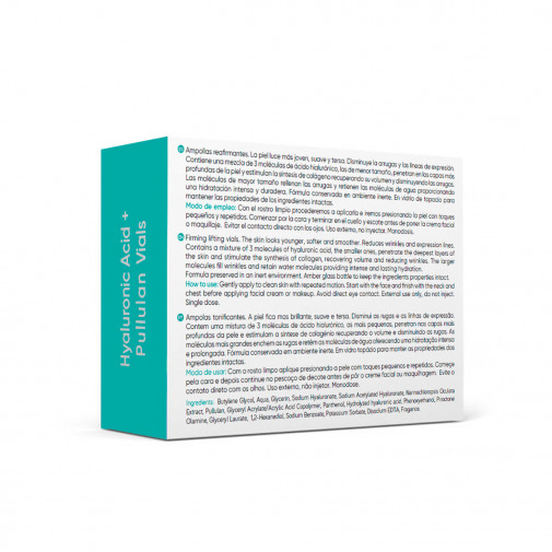 Ampollas Efecto Flash Con Ácido Hialurónico + Pullulan 10x2 Ml Pharmacius Cosmetics