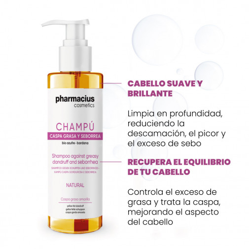 Champú Caspa Grasa Y Seborrea 500 Ml Pharmacius Cosmetics