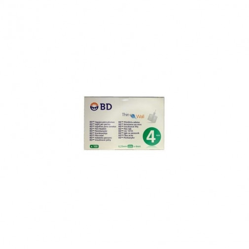 Aguja Bd Plumas 0,23(32g)x4mm S/lat 100u