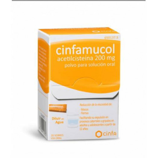 Cinfamucol Acetilcisteina 200mg 20 Sobres