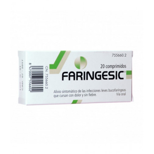 Faringesic 5 Mg /5 Mg 20 Comprimidos Para Chupar Sabor Menta