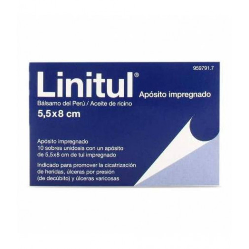 Linitul Apósito Impregnado 5,5 X 8 Cm 10ud Monodosis