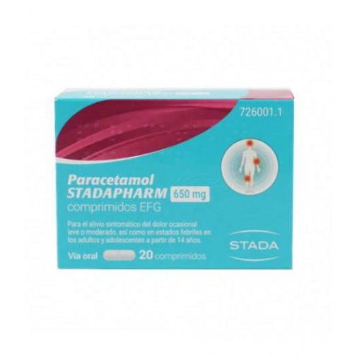 Paracetamol Stadapharm 650mg 20 Comprimidos