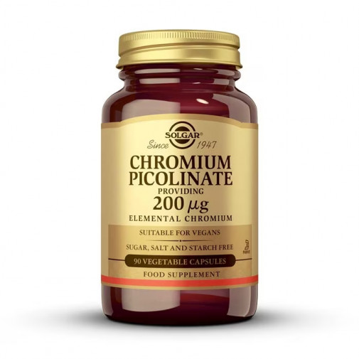 Solgar Picolinato Cromo 200 Mcg 90 Cápsulas Vegetales