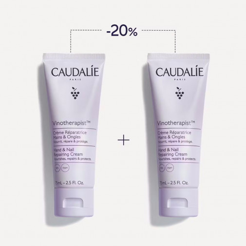 Caudalie Vinotherapist Dúo Crema Reparadora Para Manos Y Uñas 2x75ml