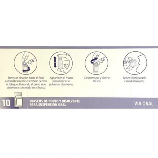 Ultra-levura 250 Mg 10 Frascos Polvo Y Disolvente Para Suspension Oral