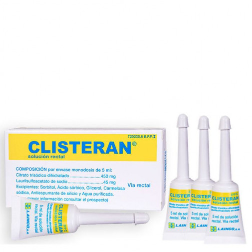Clisteran 450 Mg/ml + 45 Mg/ml Solucion Rectal 4 Enemas 5 Ml