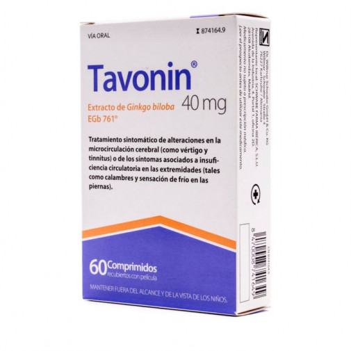 Tavonin 40 Mg 60 Comprimidos Recubiertos