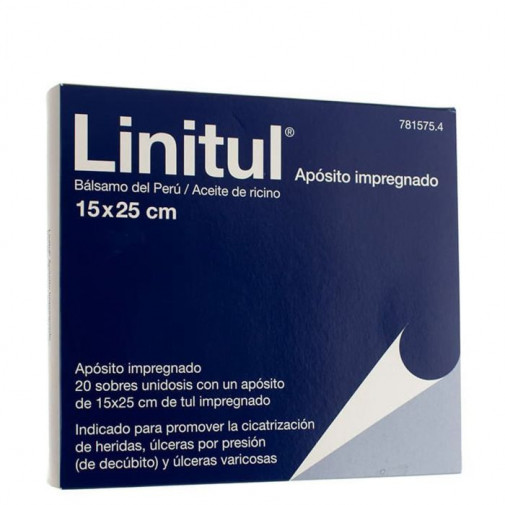 Linitul Cicatrizante 20 Apositos Impregnados 15 X 25 Cm