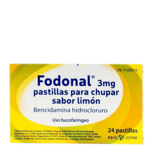 Fodonal 3 Mg 24 Pastillas Para Chupar (sabor Limon)