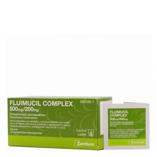 Fluimucil Complex 500 Mg/200 Mg 12 Comprimidos Efervescentes