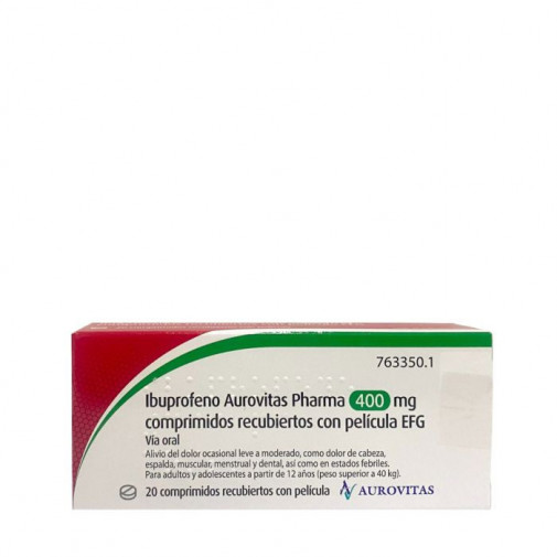 Ibuprofeno Aurovitas Pharma Efg 400 Mg 20 Comprimidos Recubiertos